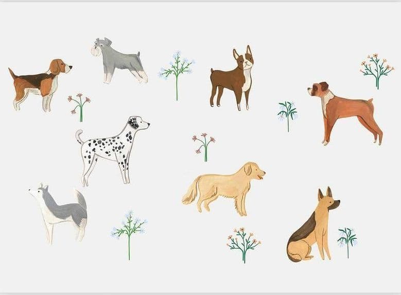 Carta da parati - Doggies - a Subtle Illustration for Children in Carta da parati Collezione Casa - Trebisacce, commercioVirtuoso.it