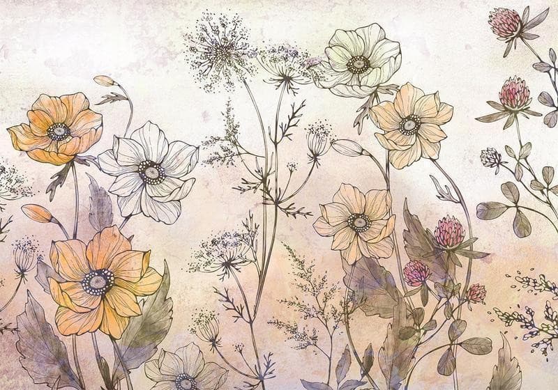 Carta da parati - Day in the Meadow - First Variant in Carta da parati Collezione Casa - Trebisacce, commercioVirtuoso.it