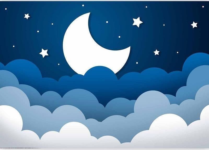 Carta da parati - Moon dream - clouds on a dark blue sky with stars for children in Carta da parati Collezione Casa - Trebisacce, commercioVirtuoso.it