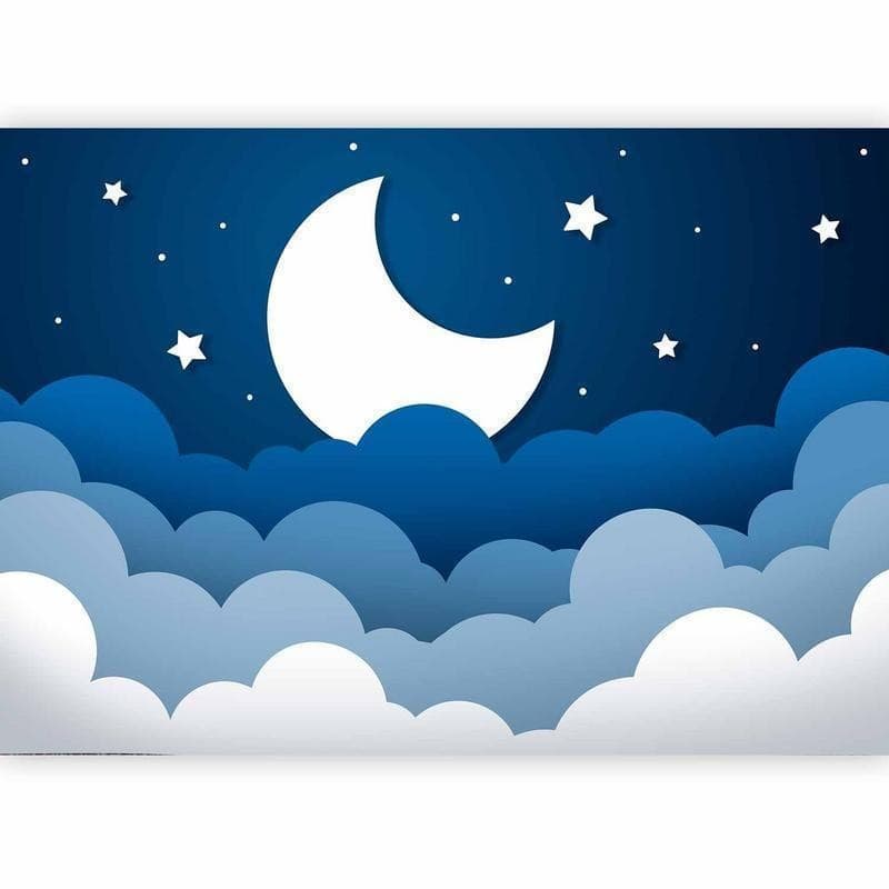 Carta da parati - Moon dream - clouds on a dark blue sky with stars for children in Carta da parati Collezione Casa - Trebisacce, commercioVirtuoso.it