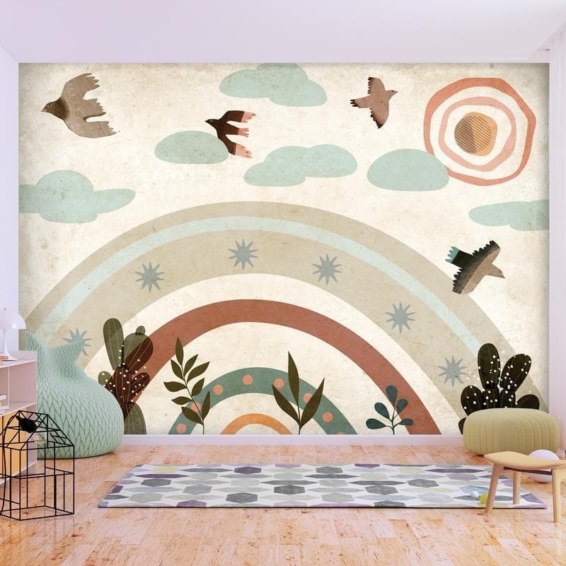 Carta da parati - Rainbow and Birds in Carta da parati Collezione Casa - Trebisacce, commercioVirtuoso.it