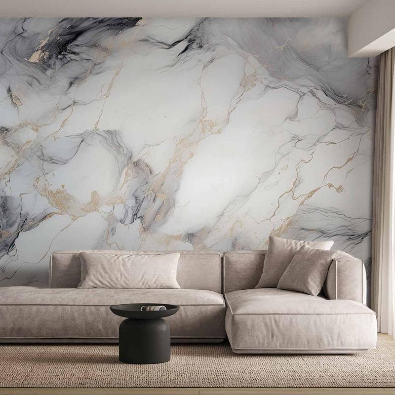 Carta da parati - Elegant Marble - Stone Structures in Neutral Colours in Carta da parati Collezione Casa - Trebisacce, commercioVirtuoso.it