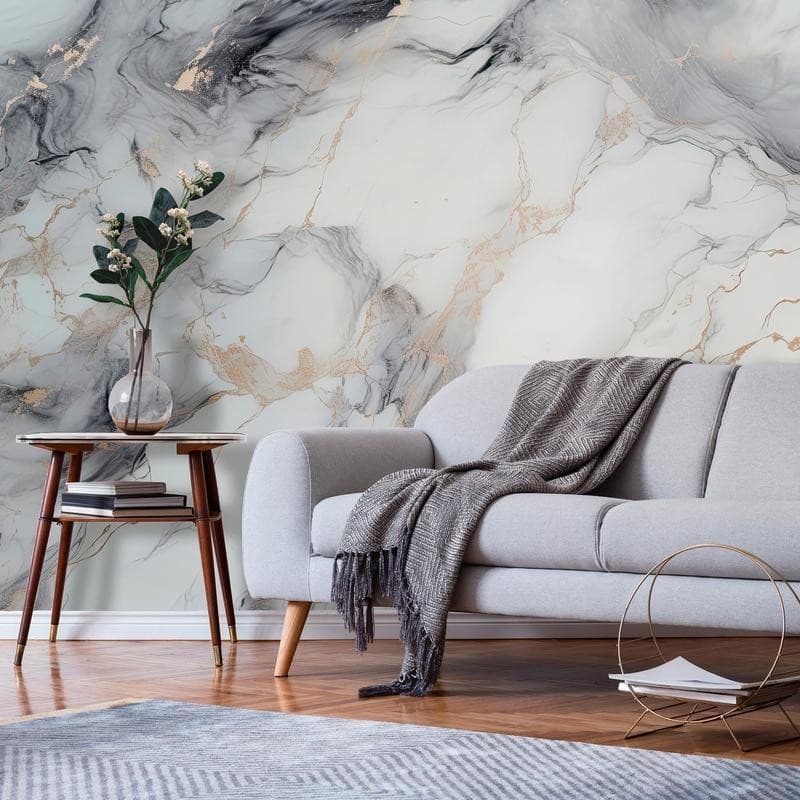 Carta da parati - Elegant Marble - Stone Structures in Neutral Colours in Carta da parati Collezione Casa - Trebisacce, commercioVirtuoso.it