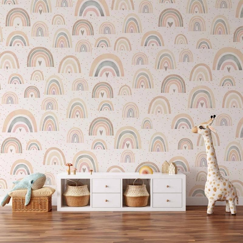 Carta da parati - Rainbows and Hearts in Sticker da muro e lettere in legno Collezione Casa - Trebisacce, commercioVirtuoso.it