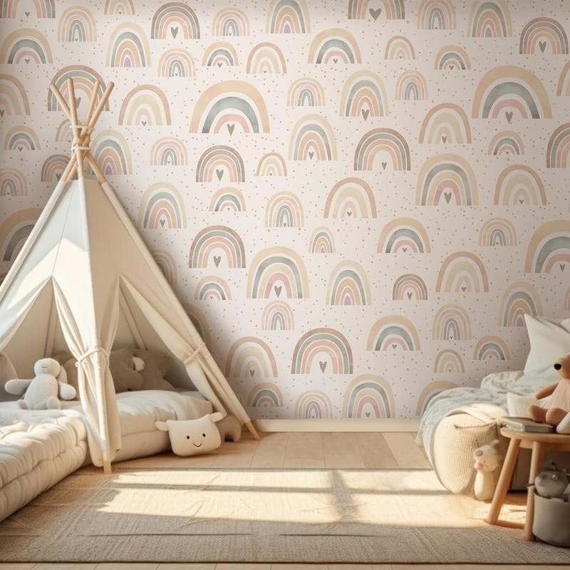Carta da parati - Rainbows and Hearts in Sticker da muro e lettere in legno Collezione Casa - Trebisacce, commercioVirtuoso.it