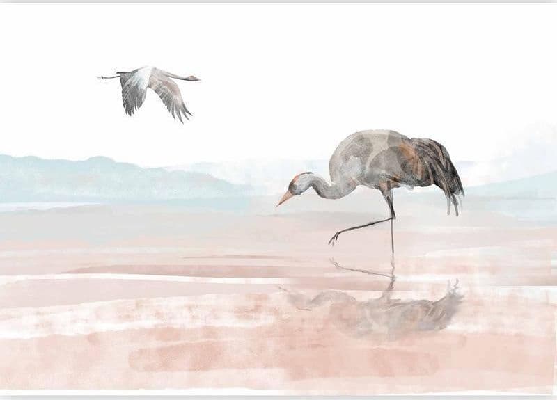 Carta da parati - Cranes Over the Water in Carta da parati Collezione Casa - Trebisacce, commercioVirtuoso.it