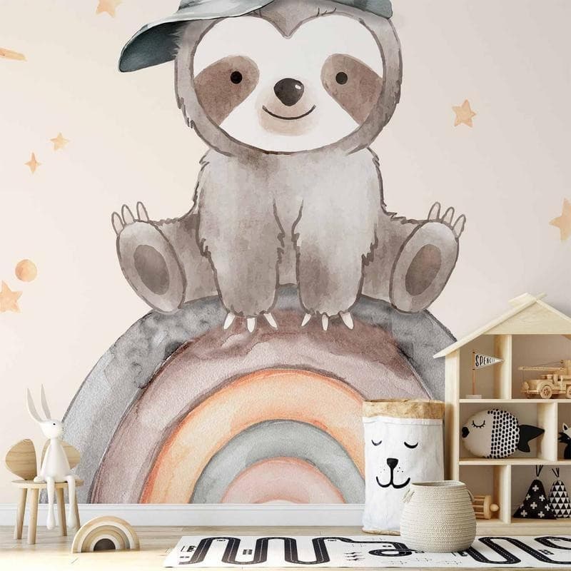 Carta da parati - Little Sloth Among Stars and Rainbows in Carta da parati Collezione Casa - Trebisacce, commercioVirtuoso.it