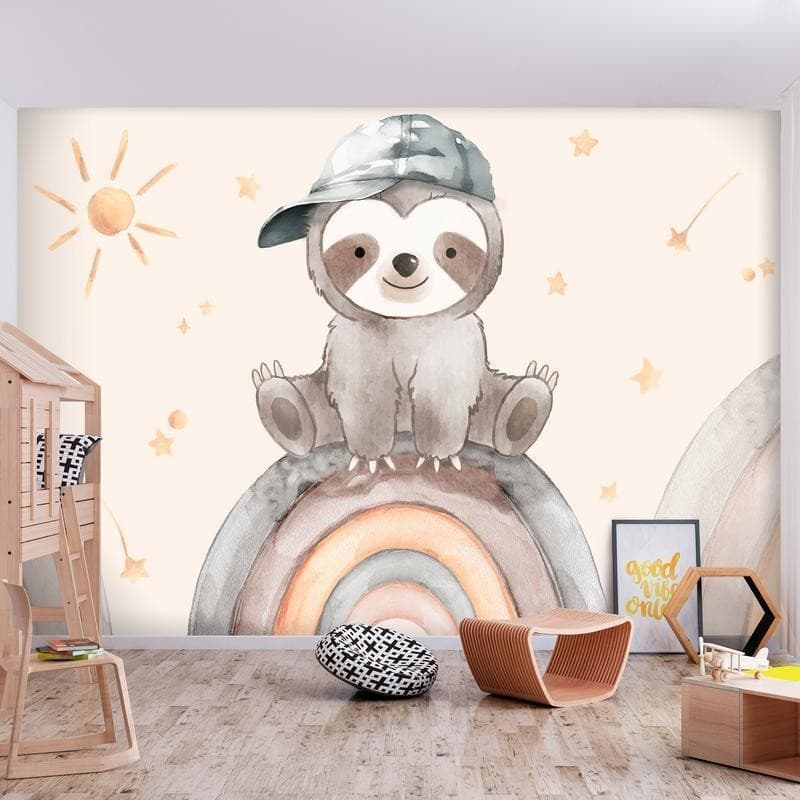 Carta da parati - Little Sloth Among Stars and Rainbows in Carta da parati Collezione Casa - Trebisacce, commercioVirtuoso.it
