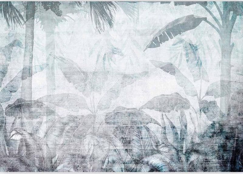 Carta da parati - Vanishing jungle - landscape of exotic nature in blue tones in Carta da parati Collezione Casa - Trebisacce, commercioVirtuoso.it