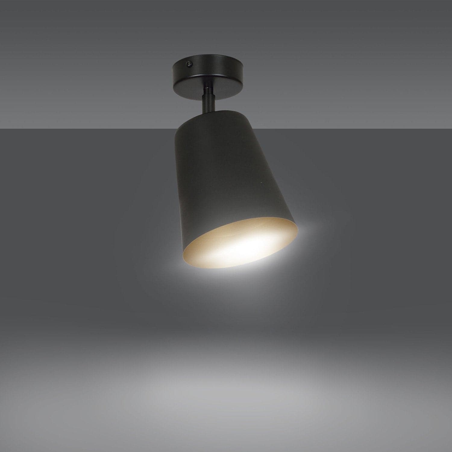 Faretto Spot 1 Luce Prism Con Cono In Acciaio Nero E Oro Interno in Plafoniere LuceArt - Montecorvino Pugliano, commercioVirtuoso.it