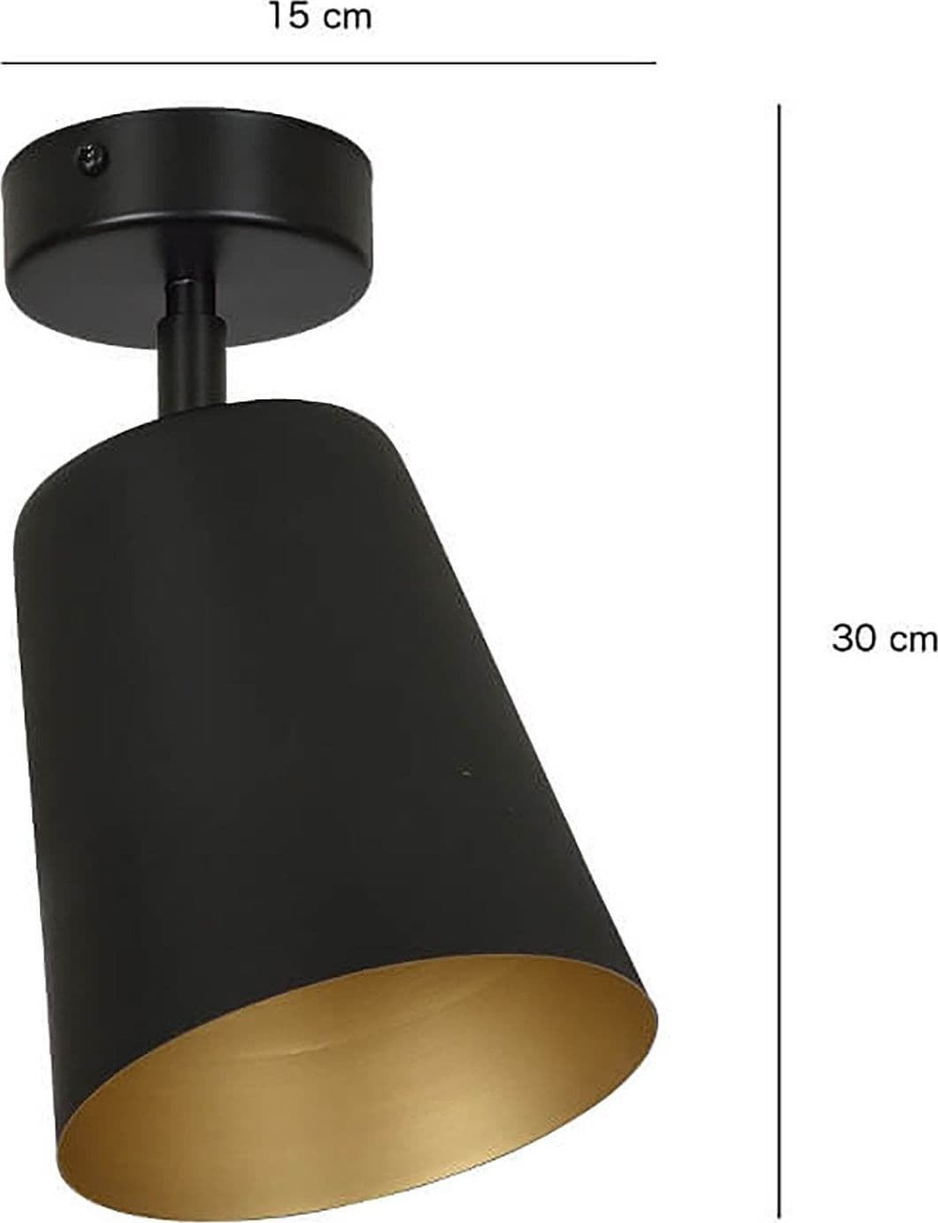 Faretto Spot 1 Luce Prism Con Cono In Acciaio Nero E Oro Interno in Plafoniere LuceArt - Montecorvino Pugliano, commercioVirtuoso.it