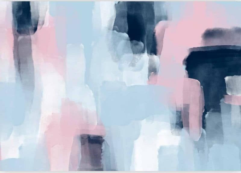 Carta da parati - Harmonious colours - abstract with blue and pink shapes in Carta da parati Collezione Casa - Trebisacce, commercioVirtuoso.it