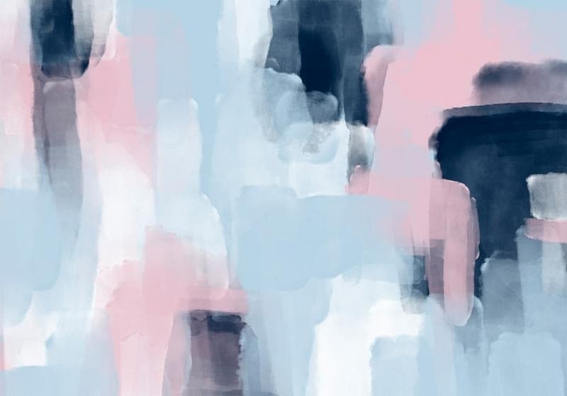 Carta da parati - Harmonious colours - abstract with blue and pink shapes in Carta da parati Collezione Casa - Trebisacce, commercioVirtuoso.it