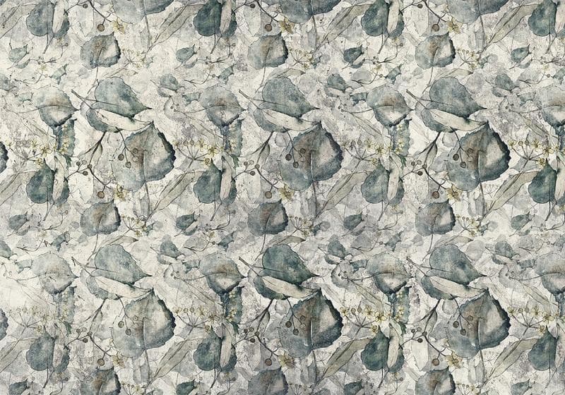Carta da parati - Autumn souvenirs - cool grey floral pattern with leaves in Carta da parati Collezione Casa - Trebisacce, commercioVirtuoso.it