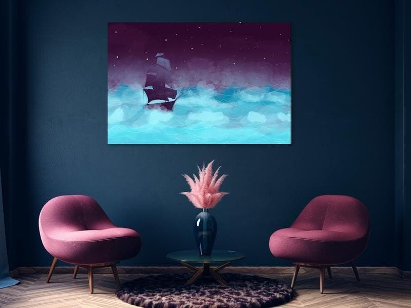 Quadro - Night Waves (1 Part) Wide - Third Variant in Poster e stampe Collezione Casa - Trebisacce, commercioVirtuoso.it