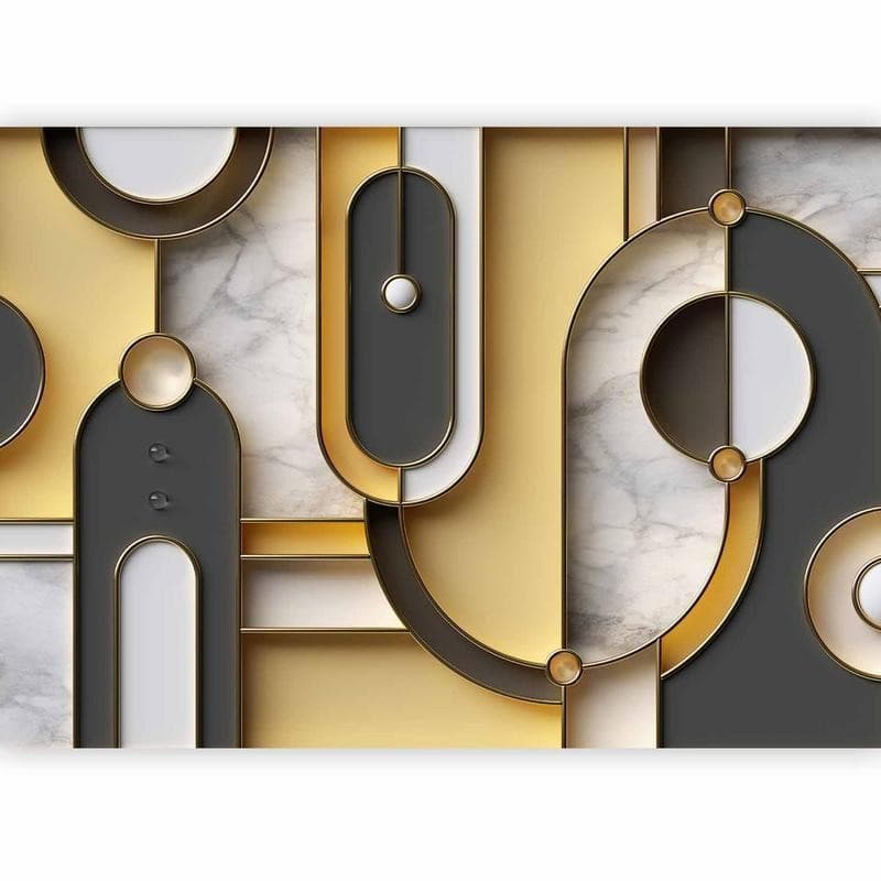 Carta da parati - Gold-marble Geometric Pattern in Carta da parati Collezione Casa - Trebisacce, commercioVirtuoso.it