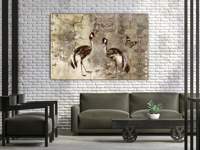 Quadro - Retro Cranes (1 Part) Wide in Poster e stampe Collezione Casa - Trebisacce, commercioVirtuoso.it
