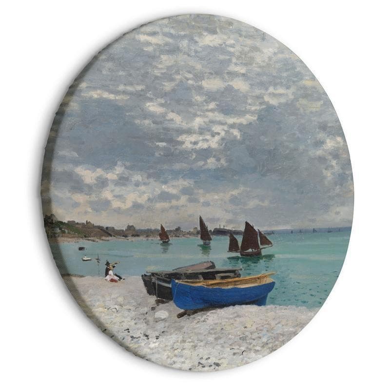 Quadro rotondo Spiaggia Sainte-Adresse Claude Monet riproduzione in Poster e stampe Collezione Casa - Trebisacce, commercioVirtuoso.it