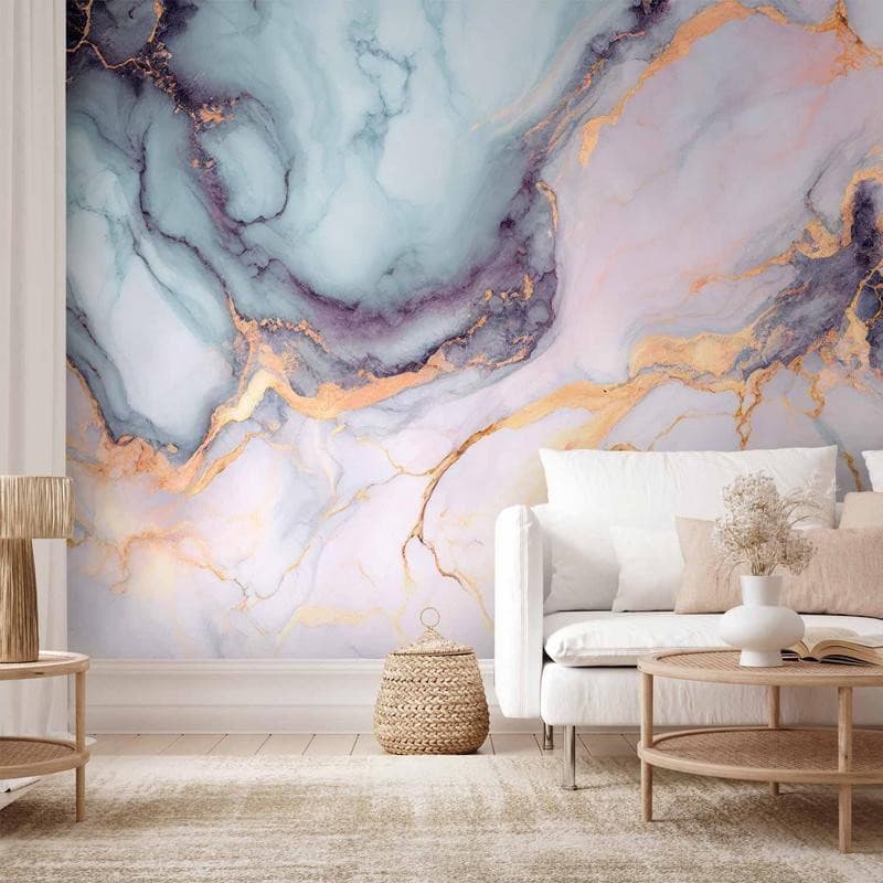 Carta da parati - Pastel Stones - Pink and Blue Marble-based Structures in Carta da parati Collezione Casa - Trebisacce, commercioVirtuoso.it