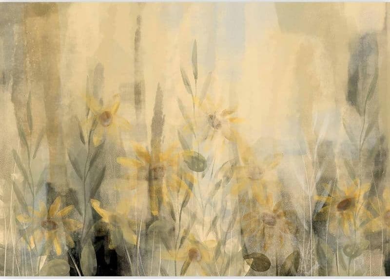 Carta da parati - A touch of summer - floral motif with a meadow full of yellow flowers and grasses in Carta da parati Collezione Casa - Trebisacce, commercioVirtuoso.it