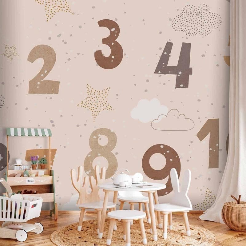 Carta da parati - Numbers Among Snowflakes in Carta da parati Collezione Casa - Trebisacce, commercioVirtuoso.it