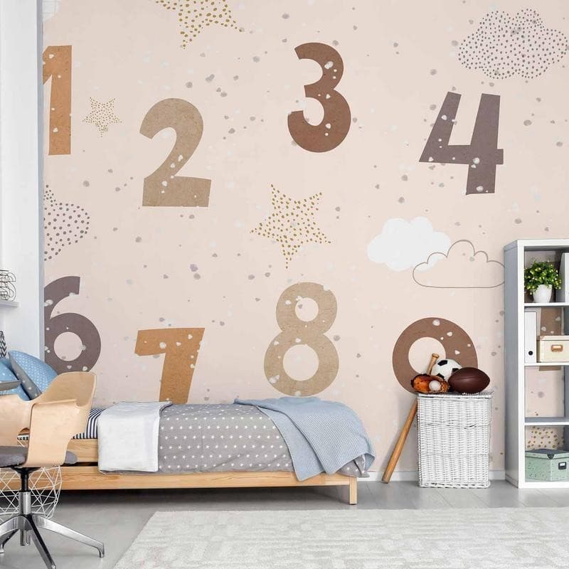 Carta da parati - Numbers Among Snowflakes in Carta da parati Collezione Casa - Trebisacce, commercioVirtuoso.it