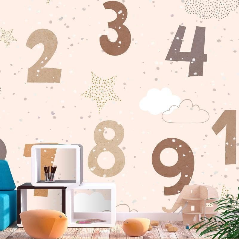 Carta da parati - Numbers Among Snowflakes in Carta da parati Collezione Casa - Trebisacce, commercioVirtuoso.it