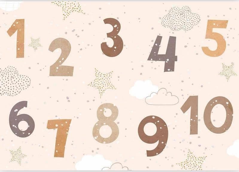 Carta da parati - Numbers Among Snowflakes in Carta da parati Collezione Casa - Trebisacce, commercioVirtuoso.it