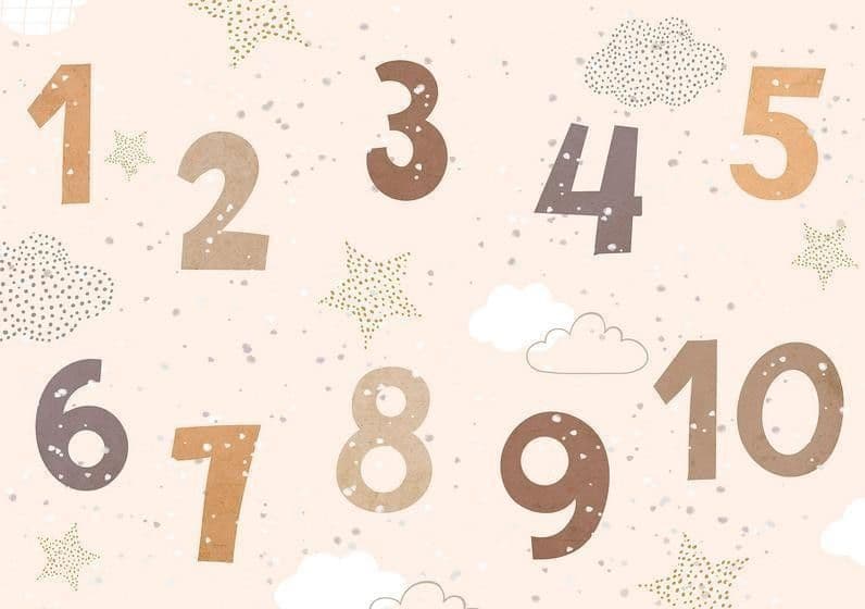 Carta da parati - Numbers Among Snowflakes in Carta da parati Collezione Casa - Trebisacce, commercioVirtuoso.it