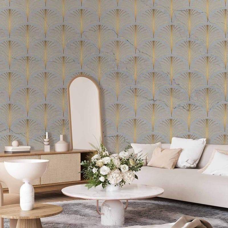 Carta da parati - Linear Pattern With Gold in Carta da parati Collezione Casa - Trebisacce, commercioVirtuoso.it