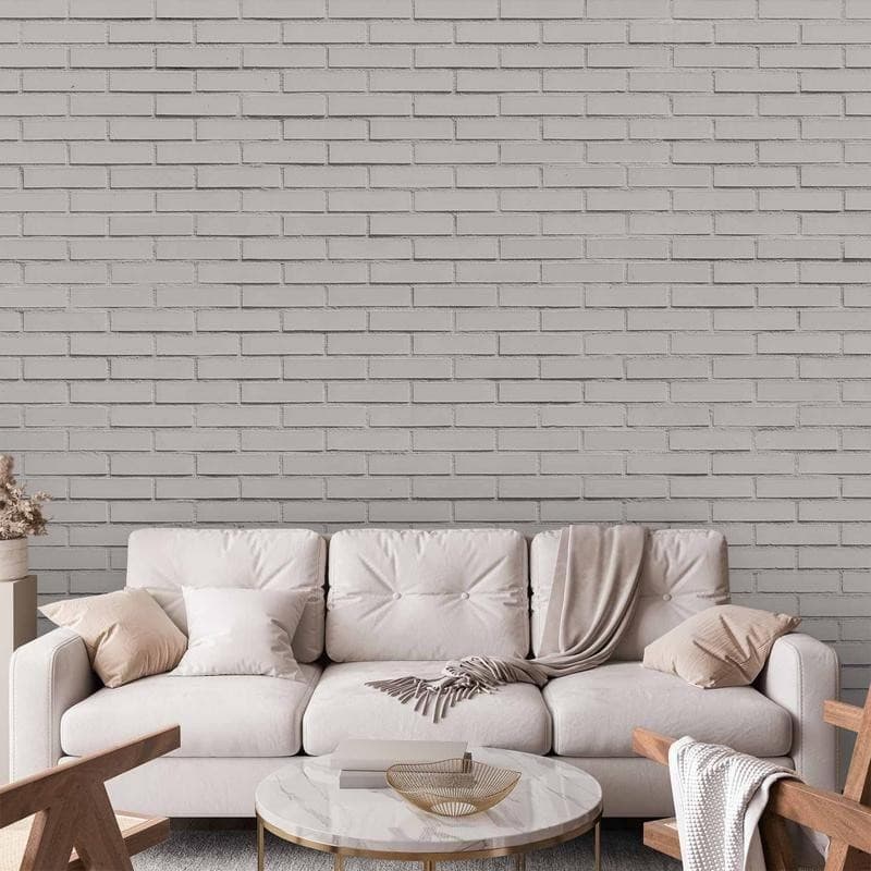 Carta da parati - Snow Brick - Pattern Imitating a Brick Wall in White in Carta da parati Collezione Casa - Trebisacce, commercioVirtuoso.it