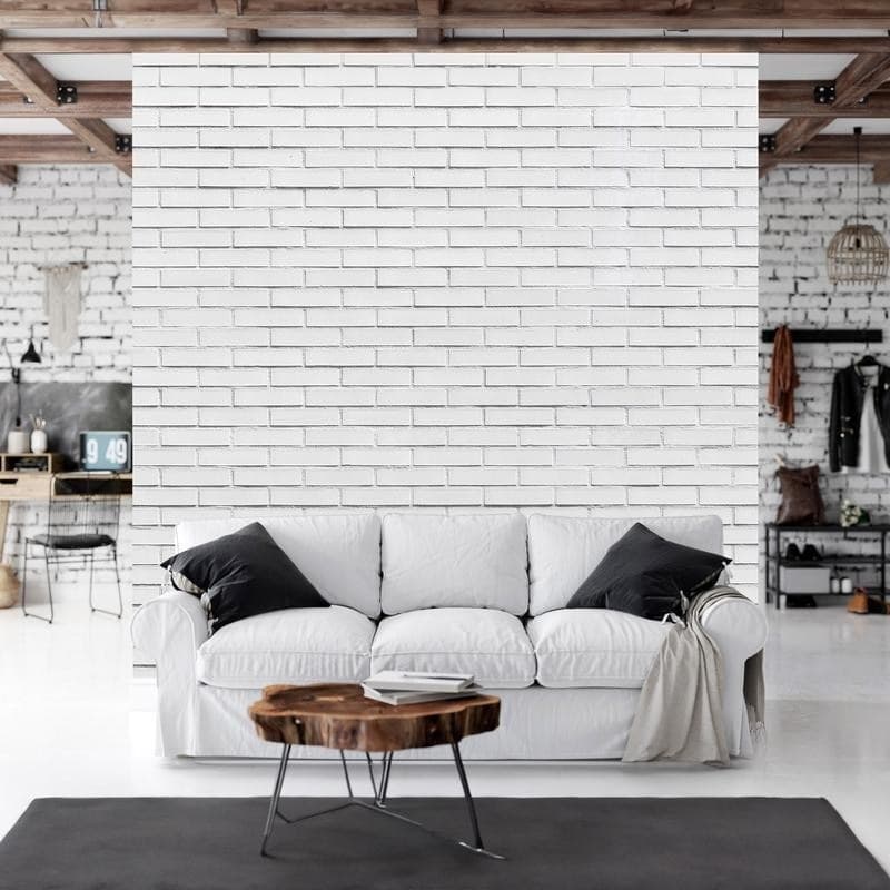 Carta da parati - Snow Brick - Pattern Imitating a Brick Wall in White in Carta da parati Collezione Casa - Trebisacce, commercioVirtuoso.it