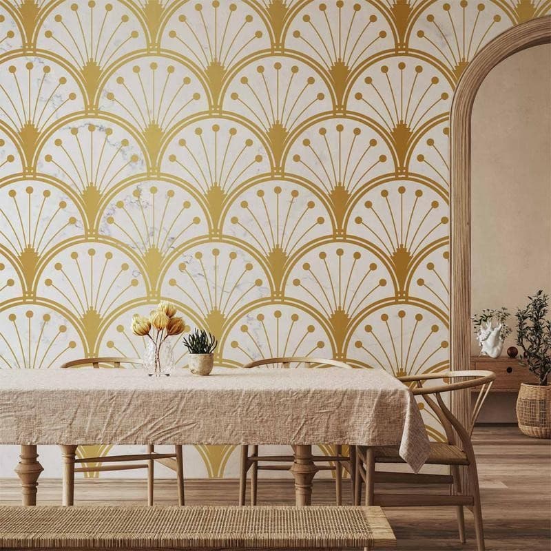 Carta da parati - Gold and Marble Art Deco-inspired Pattern in Carta da parati Collezione Casa - Trebisacce, commercioVirtuoso.it