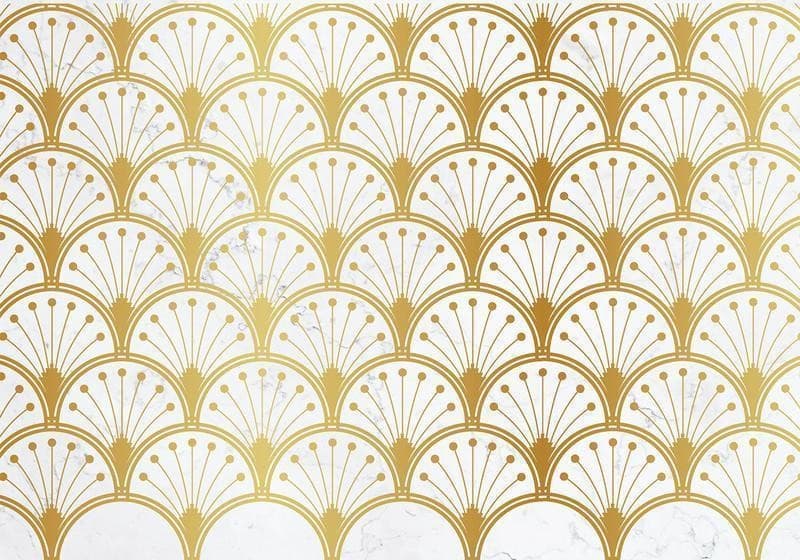 Carta da parati - Gold and Marble Art Deco-inspired Pattern in Carta da parati Collezione Casa - Trebisacce, commercioVirtuoso.it