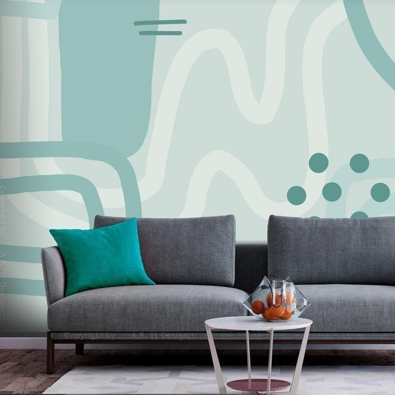 Carta da parati - Geometric forms and patterns - abstract background with turquoise patterns in Carta da parati Collezione Casa - Trebisacce, commercioVirtuoso.it
