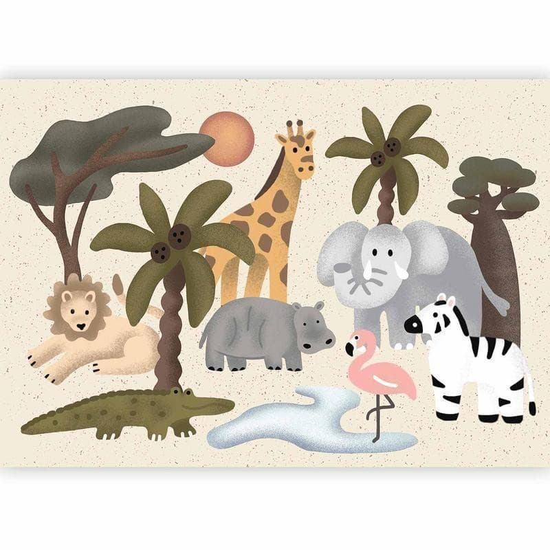 Carta da parati - Childrens Africa - Animals With Simple Shapes in Sticker da muro e lettere in legno Collezione Casa - Trebisacce, commercioVirtuoso.it