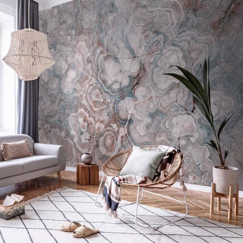 Carta da parati - Marble Flowers - Natural Stone Structures in Pastel Colours in Carta da parati Collezione Casa - Trebisacce, commercioVirtuoso.it
