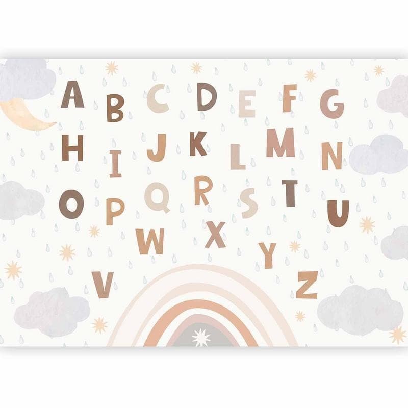 Carta da parati per bambini Alfabeto in Sticker da muro e lettere in legno Collezione Casa - Trebisacce, commercioVirtuoso.it