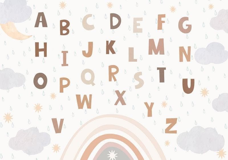 Carta da parati per bambini Alfabeto in Sticker da muro e lettere in legno Collezione Casa - Trebisacce, commercioVirtuoso.it