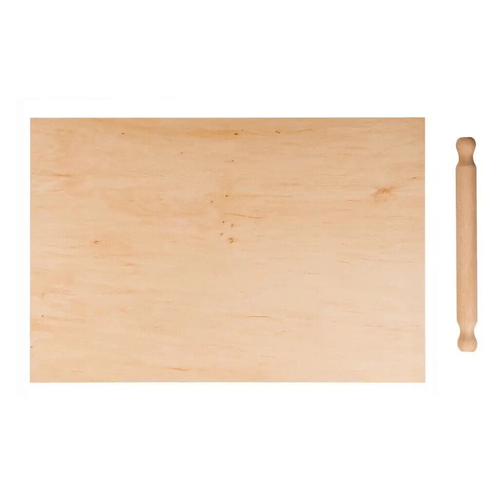 ASSE TAVOLA DA PASTA IN MULTISTRATO DI BETULLA CON MATTARELLO - cm.58x38 in prodotto EuroStore07 - Alatri, commercioVirtuoso.it