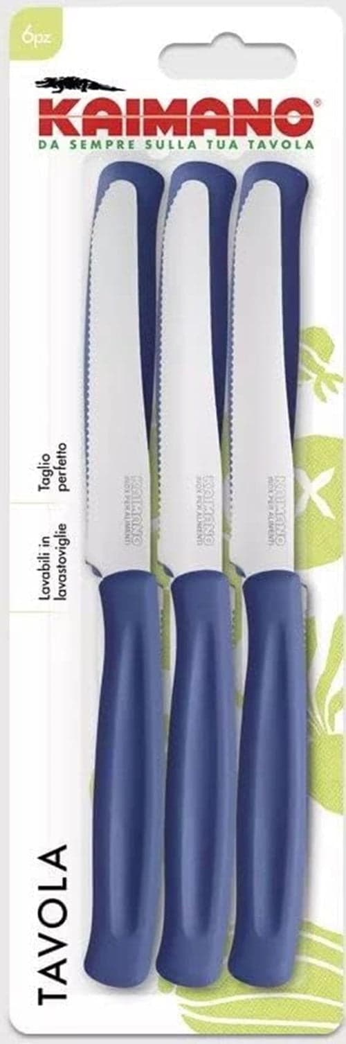 KAIMANO COLTELLO DINAMIK LAMA DENTATA - PZ 6 blu navy, lunghezza lama cm.11 in prodotto EuroStore07 - Alatri, commercioVirtuoso.it
