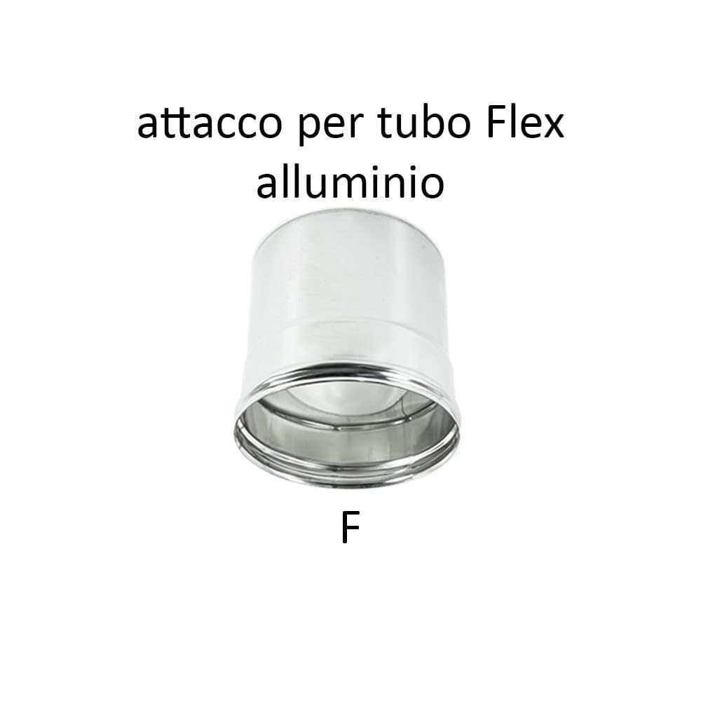 Raccordo inox F da 300mm per collegare tubo flessibile a tubo rigido in Adattatori Aloiserw.com - Altomonte, commercioVirtuoso.it