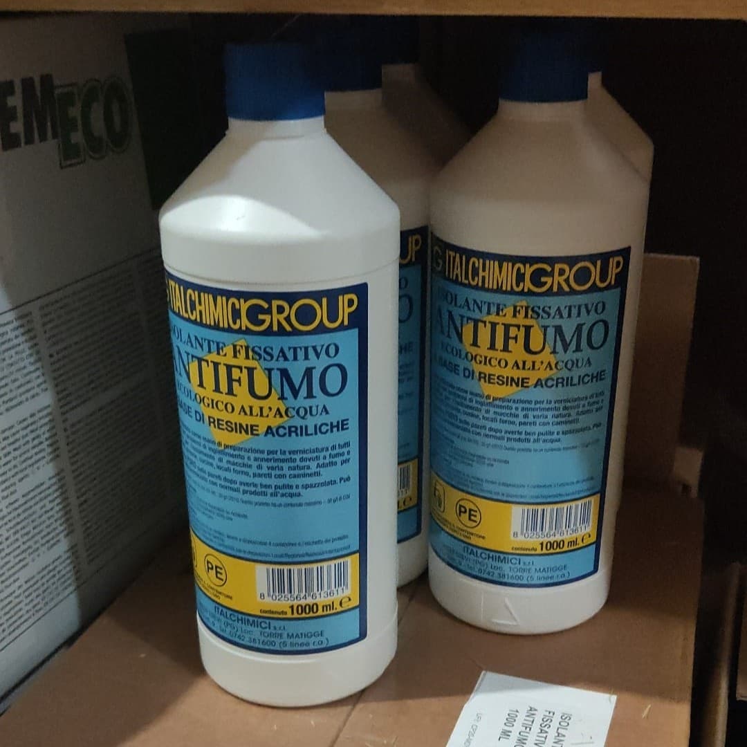 Italchimici 1lt isolante fissativo antifumo ecologico a base di resine acriliche in Vernice Aloiserw.com - Altomonte, commercioVirtuoso.it