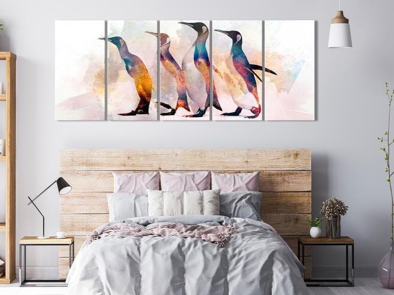Quadro - Penguin Wandering (5 Parts) Narrow in Dipinti Collezione Casa - Trebisacce, commercioVirtuoso.it