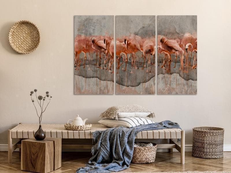 Quadro - Flamingo Lake (3 Parts) in Poster e stampe Collezione Casa - Trebisacce, commercioVirtuoso.it