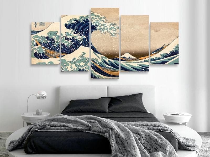 Quadro in Tela La Grande Onda di Kanagawa 5 Parti in Poster e stampe Collezione Casa - Trebisacce, commercioVirtuoso.it