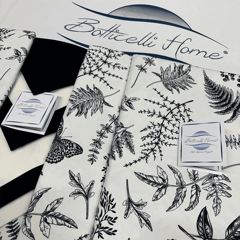 Tovaglia da tavolo Foglie e farfalle Botticelli Home in Tovaglie Collezione Casa - Trebisacce, commercioVirtuoso.it