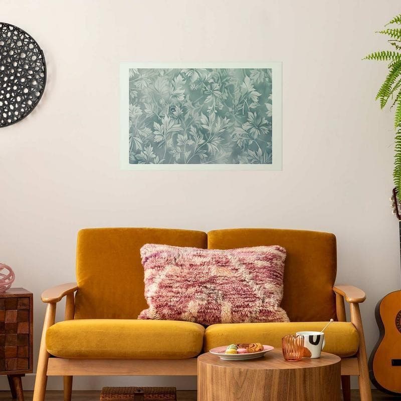 Poster Magia di fiori su sfondo turchese in Poster e stampe Collezione Casa - Trebisacce, commercioVirtuoso.it