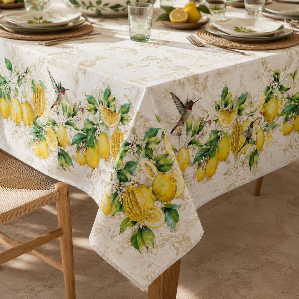 Tovaglia da tavolo con tovaglioli Botticelli Home Limonata in Tovaglioli Collezione Casa - Trebisacce, commercioVirtuoso.it