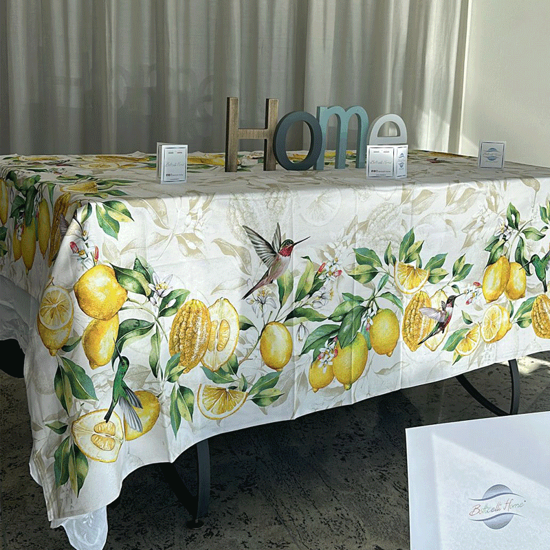 Tovaglia da tavolo con tovaglioli Botticelli Home Limonata in Tovaglioli Collezione Casa - Trebisacce, commercioVirtuoso.it